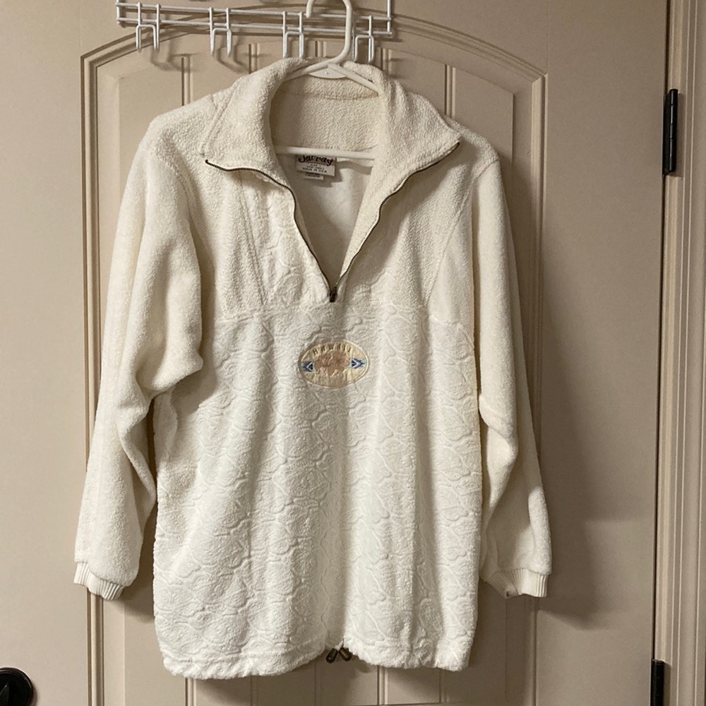 Jarray Sportswear Hawaii Pullover Sweatshirt Sz S/M 1/4 Zip Terry Cloth Vintage